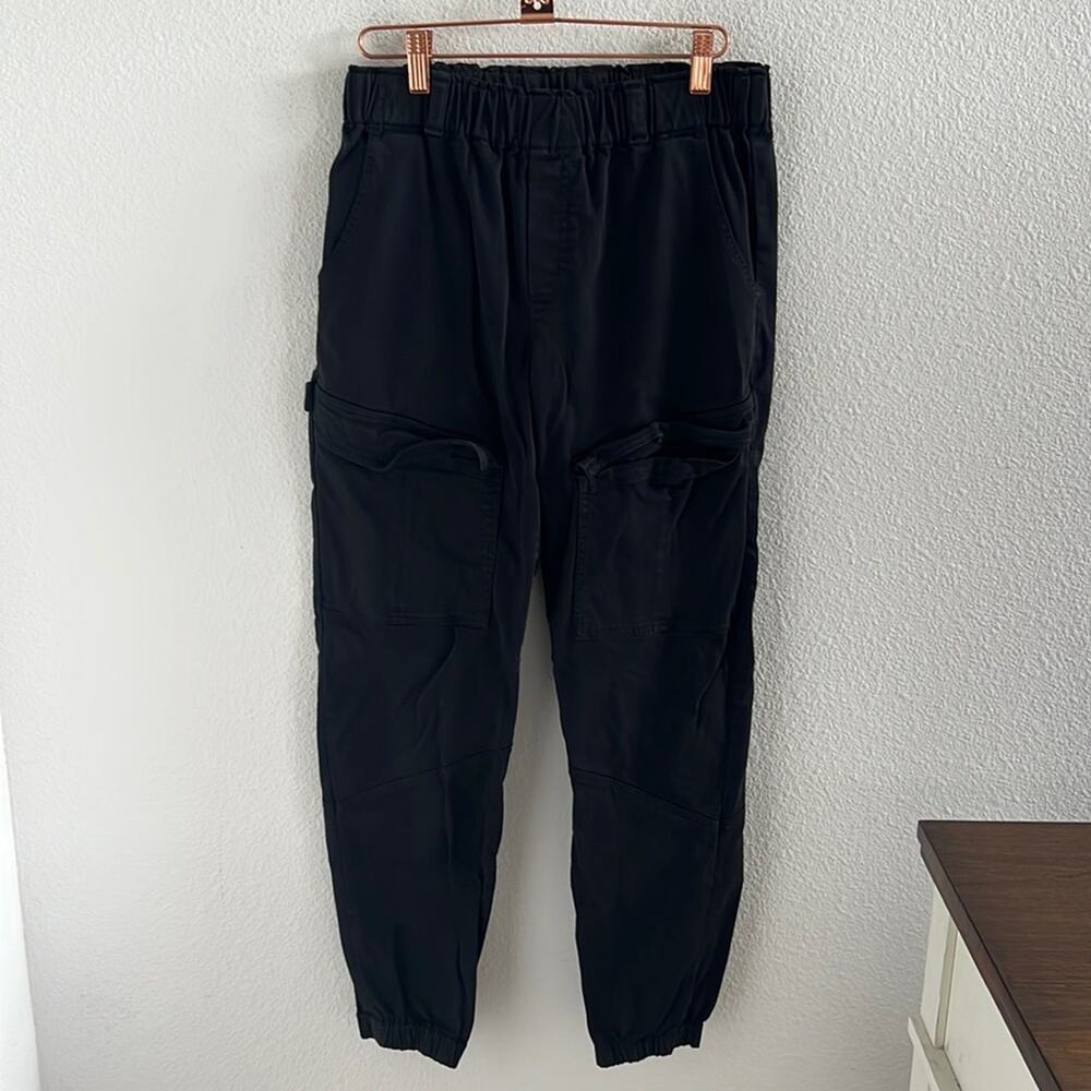 Young Fabulous & Broke Black Cargo Jogger Pants Cinched Waist and Ankles Medium